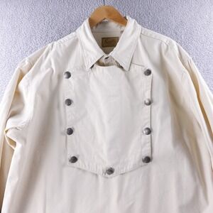 Scully Mens‎ Cream Western Style Shirt Long Sleeve Snap Front Double Bib XXL